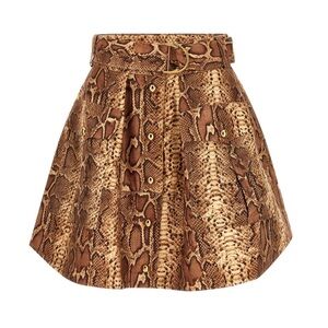 NWT Zimmermann Hypnotic Snake Print A-Line Skirt with Belt